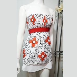 🔻90's-Y2K UB☆Sumner Red Daisy Sleeveless Tie Up Top